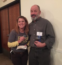 Board member Cindy Bambini and Tom Flood, Sustainability Manager for Schlafly.