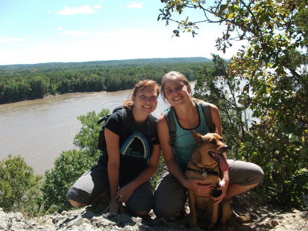 Jeanette, Cassandra and Samson on one of their many non-work related hikes.