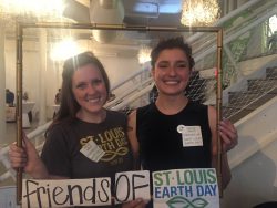 Hayden Andrews and Sarah Staebel of our Friends board were on hand to meet new people interested in the mission of St. Louis Earth Day.