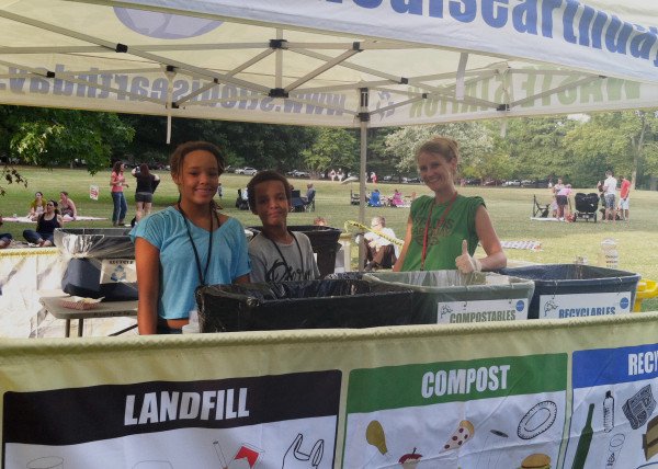 Bella and Solomon volunteered this year at Food Truck Friday in Tower Grove Park with Recycling On the Go. Seen here with ROG staff Jenny, the two helped kept the energy high in their Waste Station -- and it was contagious! You could feel the good vibes floating out into the crowd. Not only did they learn a lot, totally rock out as outstanding volunteers, but they got to meet tons of new people. And, perhaps, inspiring them to recycle too.